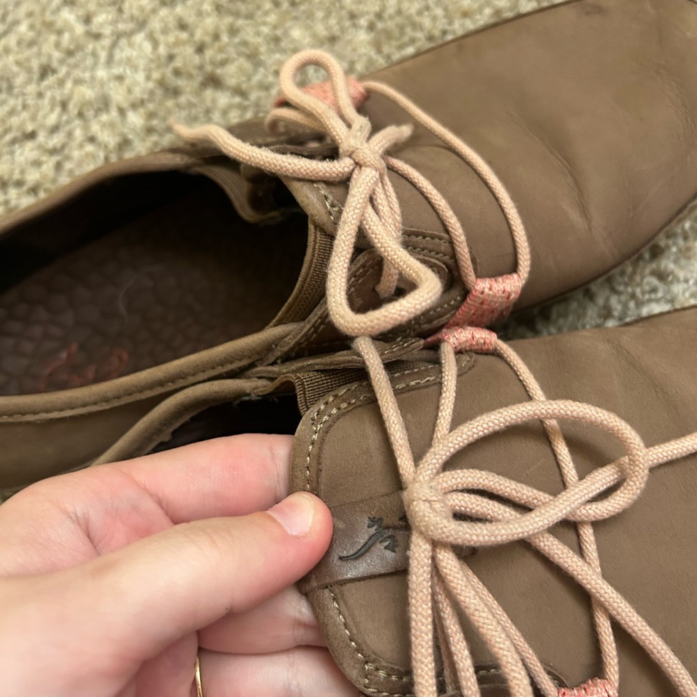 Chaco Women's Harper Casual Lace Shoes Soft Nubuck Caribou Leather Size 10 Brown - Picture 6 of 13